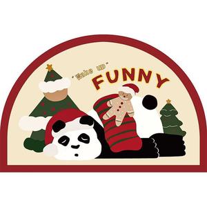 Dajiang Ковер 60х90 см из диатомита для ванной комнаты, овальный, быстросохнущий, новогодний стиль, Half Round