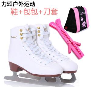 HEAD Коньки HanshuF200 утепленные с плюшевым принтом для детей и взрослых, фигурные, роликовые, хоккейные F200 + розовая сумка + розовый чехол для лезвий, комплект для хранения, размер 35