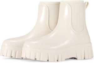 Женские ботильоны на низком каблуке, удобные, с запрессовкой, нескользящие, дышащие, для дождя и работы в саду, с подкладкой, повседневные Generic, White