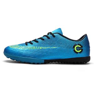 Prince McQueen Футбольные бутсы FG с длинными шипами для искусственного покрытия, противоскользящие и износостойкие, унисекс черно-голубые, низкие, цвет Blue Turf Low-Top