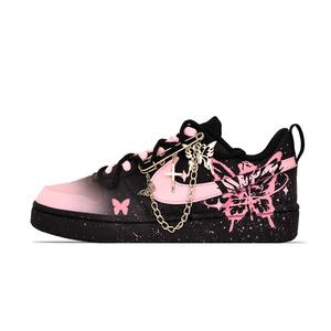 Court Borough Dancing Butterfly нескользящие амортизирующие износостойкие скейтборд обувь kids' Nike, черный