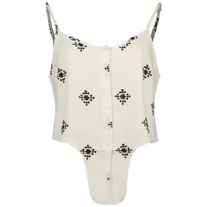 Футболка Only Caro Strap Linen Blend, бежевый