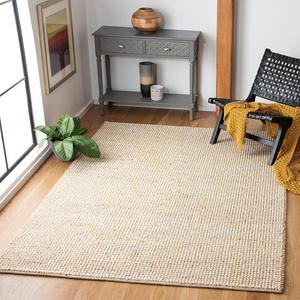 Ковер SAFAVIEH, 183 x 183 см, Vermont Collection, Ivory & Gold, ручной работы из шерсти, идеален для помещений с высокой проходимостью в гостиной, спальне (VRM401B)