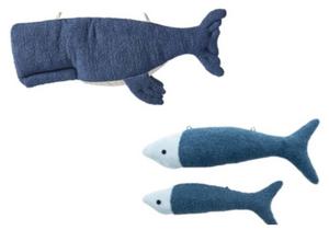 Подушка Crochetts Plüschtier Ozean Tiere 3tlg, темно-синий - 29 х 84 х 14 см