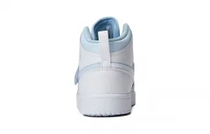 Jordan Air 1 Abrasion Resistant высокие детские баскетбольные кроссовки White Blue для детей 3-7 лет