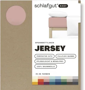 Простыня Schlafgut "EASY из 100% хлопка, мягкая и впитывающая, фирменная простыня", для матрасов высотой до 22 см, размером 90x200, 140x200 или 180x200 см 140-160х200 см, 1 шт., фиолетовый