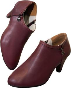 Женские ботильоны с острым носком и высоким каблуком, боковая молния, каблук-кирпичик, удобная обувь для наряда Kldyj, Red