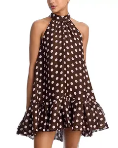 Мини-Платье из льна и шелка Arca Cara Cara, коричневый