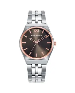 Женские часы Marais с двухцветным корпусом из стали и розового IP и стальным браслетом Mark Maddox, серебряный