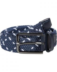 Ремень Johnston & Murphy Leather Woven Belt, цвет Navy/White