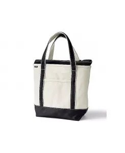 Сумка-тоут из натурального холста с 5 карманами на молнии среднего размера Lands' End, белый