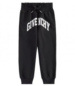 Спортивные брюки из хлопковой смеси с логотипом Givenchy Kids, черный