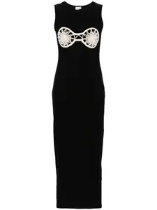 Платье макси в технике кроше Magda Butrym, черный