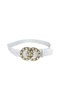 Кожаный ремень Кира Сделано в Италии Collezione alessandro, белый