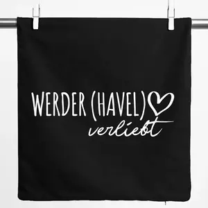 Наволочка Huuraa с надписью Влюбленный Вердер Хавел 40x40 см, черный хлопок, подарок Вердеру Хавелю Hellweg Druckerei