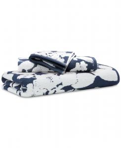 Антимикробное хлопковое полотенце для рук sanders floral, 40 см x 76 см. Lauren Ralph Lauren, Club Navy