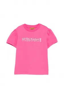Футболка с украшением в виде логотипа Missoni Kids, розовый