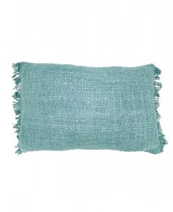 Декоративная подушка с бахромой и пуховым наполнителем, 40 см x 60 см Saro Lifestyle, Aqua