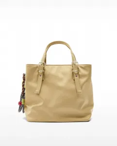 Сумка-тоут на плечо с молнией, гладкая Parfois, песочный