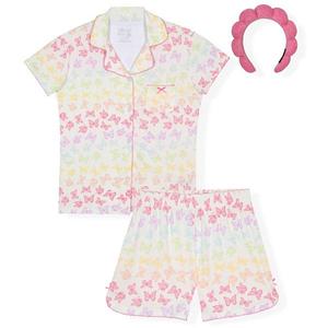 Детский комплект пижамы Yummy Jersey с короткими штанами и запахом Sleep On It, White Butterfly