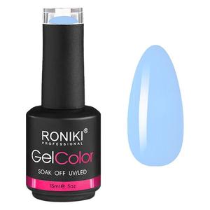 Лак для ногтей roniki macaron gel serie Uniq, pale cerulean, объем 15 мл