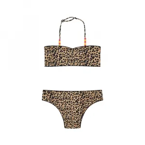 Мини-накидка Sundek Coral в сочетании со сладким бикини с леопардовым принтом, коричневый