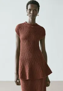 Футболка с баской и принтом Massimo Dutti, Bordeaux