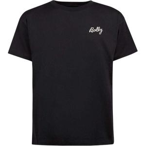 Футболка из органического хлопка с вышитым логотипом BALLY, черная