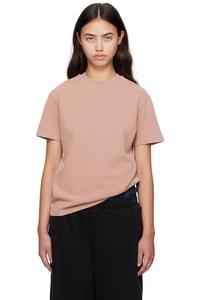 Acne Studios Розовая хлопковая футболка с круглым вырезом