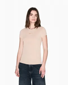 Женская футболка с коротким рукавом и аппликацией логотипа Capsule Cozy Lab Armani Exchange, бежевый