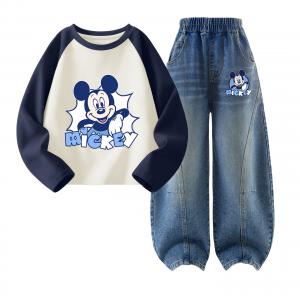 Детская повседневная спортивная одежда с круглым вырезом Moderate Disney, di puqiang темно-синий+di puqiang k denim синий