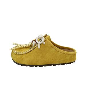 Take the Qin Женские противоскользящие тапочки с закрытым носком на резиновой подошве желтые, цвет Yellow