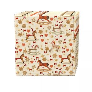 Набор салфеток, 100 % полиэстер, набор из 4 шт., 18x18 дюймов, винтажные лошадки-качалки