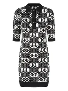 Платье-поло с логотипом и принтом PINKO, черный