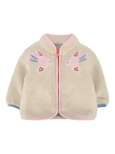 Куртка с аппликацией в виде птицы Stella Mccartney Kids, бежевый