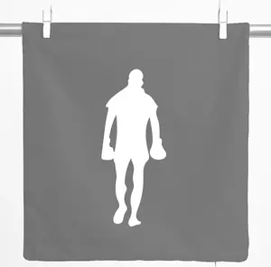 Декоративная наволочка Huuraa, силуэт боксера, подарок, 40x40 см, стальной серый хлопок, украшение для боксера Hellweg Druckerei