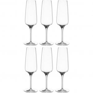 Бокалы для шампанского Glas CESTI, 240 мл, набор из 6 шт., пригодны для мытья в посудомоечной машине Leonardo, прозрачный