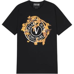 Футболка с принтом логотипа VERSACE JEANS COUTURE, черный
