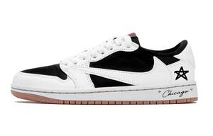 Jordan Трэвис Скотт X Air 1 винтажные баскетбольные кроссовки унисекс лоу-топ Black