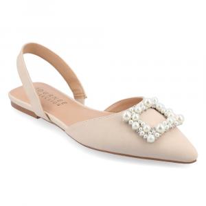 Широкие туфли Hannae с открытой пяткой на плоской подошве Journee, бежевый