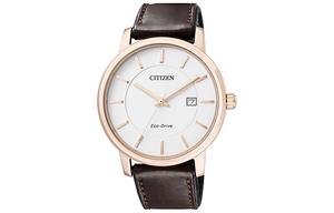 CITIZEN Часы Ecology Drive Collection Solar Quartz Movement Cow Leather Strap Watch Men's Watch White Dial, Brown
