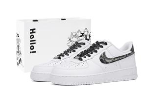 Nike Кроссовки Air Force 1 для скейтбординга, устойчивые к истиранию, низкие, унисекс, белые, черные