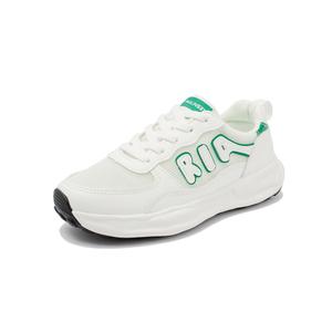 Женские кроссовки Mulinsen противоскользящие износостойкие дышащие легкие низкие массивные бело-зеленые