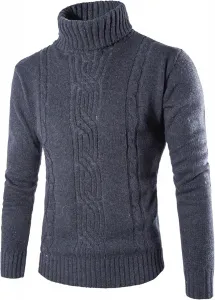 Мужской водолазка свитер зимний кабельная вязка