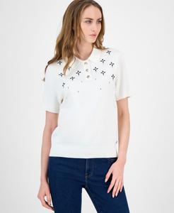 Женский поло-свитер с декором Tommy Hilfiger, Ivory