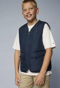 Двусторонний стеганый жилет из смешанных тканей. Tommy Hilfiger, Dark Night Navy/Misty Sage