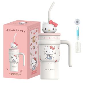Термочашка Echos Hello Kitty из нержавеющей стали 316, большая вместимость 700 мл Sanrio, Hello Kitty Insulated Cup+Cup Cleaning Brush