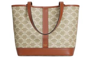 CELINE Кожаная сумка ведро с кожаной отделкой маленькая женская серо-бежевая