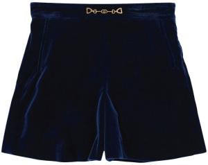 Бархатные шорты Gucci Horsebit, синие