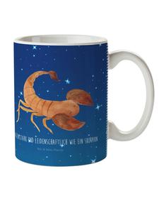 Детская кружка со знаком зодиака Скорпион и надписью на фоне звездного неба. Mr. & Mrs. Panda